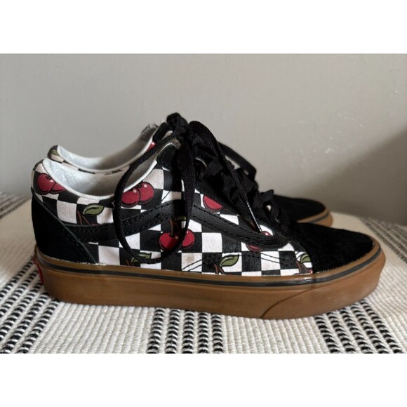 Vans 6 Cherry Checkered Sneaker Skater Shoes Men's Size 4.5 slip on - Picture 7 of 12
